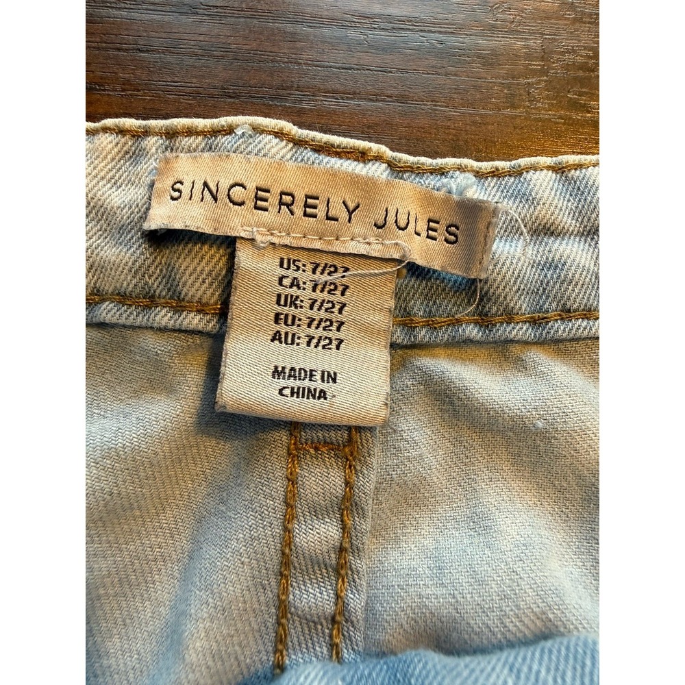 Sincerely Jules Cargo Pants Wide Leg Y2K Utility Baggy Tan size 7 27 90s Jeans - Picture 5 of 7
